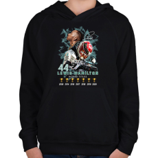 PRINTFASHION Lewis Hamilton Forma 1 bajnoki címek - Gyerek kapucnis pulóver - Fekete