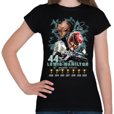 PRINTFASHION Lewis Hamilton Forma 1 bajnoki címek - Női póló - Fekete