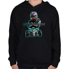 PRINTFASHION Lewis Hamilton - Gyerek kapucnis pulóver - Fekete