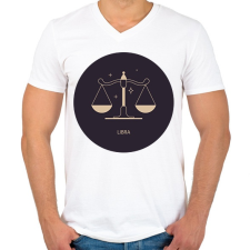 PRINTFASHION Libra - Mérleg - Férfi V-nyakú póló - Fehér férfi póló