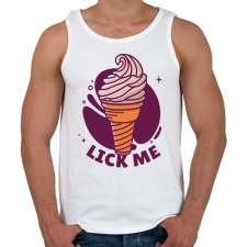 PRINTFASHION Lick me - Férfi atléta - Fehér atléta, trikó
