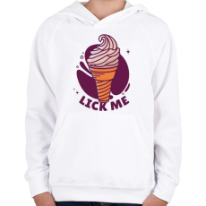 PRINTFASHION Lick me  - Gyerek kapucnis pulóver - Fehér