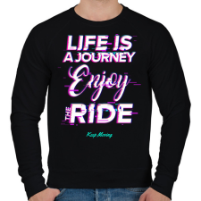 PRINTFASHION LIFE IS A JOURNEY - Férfi pulóver - Fekete férfi pulóver, kardigán