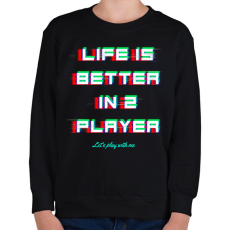 PRINTFASHION LIFE IS BETTER IN 2 PLAYER - Gyerek pulóver - Fekete