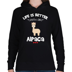 PRINTFASHION Life is better  - Női kapucnis pulóver - Fekete