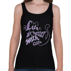 PRINTFASHION life is better with cats - Női atléta - Fekete