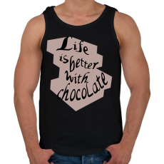 PRINTFASHION life is better with chocolate - Férfi atléta - Fekete