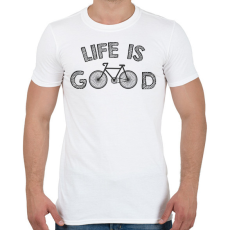 PRINTFASHION Life is good - Bike - Férfi póló - Fehér