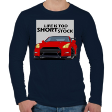 PRINTFASHION Life is too short - Férfi hosszú ujjú póló - Sötétkék férfi póló