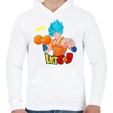 PRINTFASHION Lift God - Férfi kapucnis pulóver - Fehér férfi pulóver, kardigán