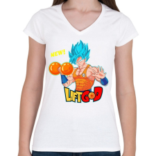 PRINTFASHION Lift God - Női V-nyakú póló - Fehér női póló