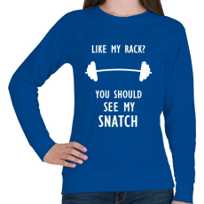 PRINTFASHION Like my rack? - Női pulóver - Királykék