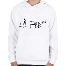 PRINTFASHION LIL PEEP - Gyerek kapucnis pulóver - Fehér gyerek pulóver, kardigán