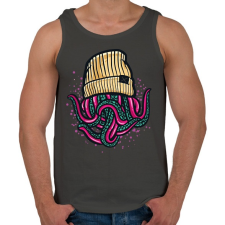 PRINTFASHION Lil Pump Octopus - Férfi atléta - Sötétszürke atléta, trikó