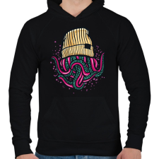 PRINTFASHION Lil Pump Octopus - Férfi kapucnis pulóver - Fekete férfi pulóver, kardigán