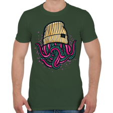 PRINTFASHION Lil Pump Octopus - Férfi póló - Katonazöld férfi póló
