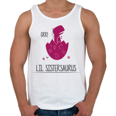 PRINTFASHION Lil Sistersaurus - Férfi atléta - Fehér