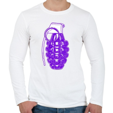 PRINTFASHION Lila gránát - Férfi hosszú ujjú póló - Fehér férfi póló