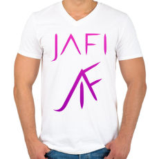 PRINTFASHION lila jafi - Férfi V-nyakú póló - Fehér