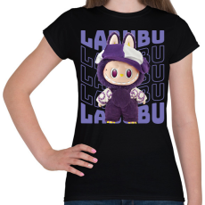 PRINTFASHION Lila Labubu - Női póló - Fekete