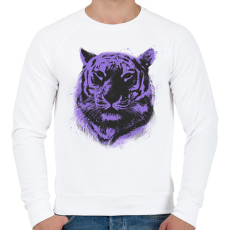 PRINTFASHION Lila tigris - Férfi pulóver - Fehér