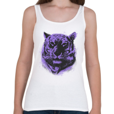 PRINTFASHION Lila tigris - Női atléta - Fehér női trikó