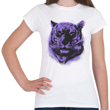 PRINTFASHION Lila tigris - Női póló - Fehér női póló