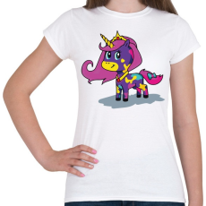 PRINTFASHION Lila unikornis - Női póló - Fehér