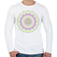 PRINTFASHION Lila-zöld mandala - Férfi hosszú ujjú póló - Fehér
