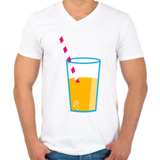 PRINTFASHION Limonádé - Férfi V-nyakú póló - Fehér