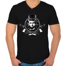 PRINTFASHION Lincoln - Vámpírvadász - Férfi V-nyakú póló - Fekete