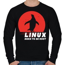 PRINTFASHION Linux - Born to be root - Férfi pulóver - Fekete férfi pulóver, kardigán