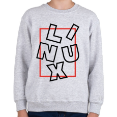 PRINTFASHION Linux box black - Gyerek pulóver - Sport szürke