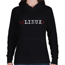 PRINTFASHION Linux - Női kapucnis pulóver - Fekete