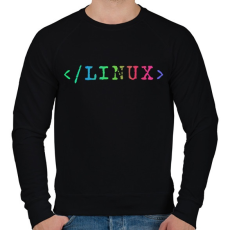 PRINTFASHION Linux RGB - Férfi pulóver - Fekete
