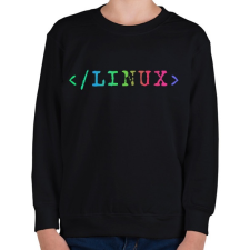 PRINTFASHION Linux RGB - Gyerek pulóver - Fekete gyerek pulóver, kardigán