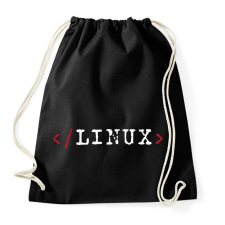 PRINTFASHION Linux - Sportzsák, Tornazsák - Fekete tornazsák