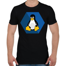 PRINTFASHION Linux Tux - Férfi póló - Fekete