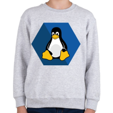 PRINTFASHION Linux Tux - Gyerek pulóver - Sport szürke gyerek pulóver, kardigán