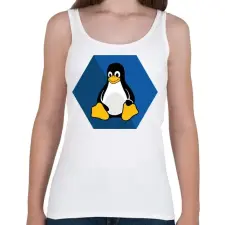 PRINTFASHION Linux Tux - Női atléta - Fehér női trikó