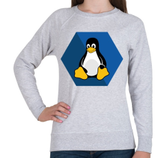 PRINTFASHION Linux Tux - Női pulóver - Sport szürke