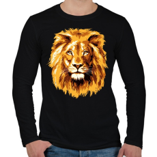 PRINTFASHION Lion - Férfi hosszú ujjú póló - Fekete