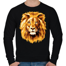 PRINTFASHION Lion - Férfi pulóver - Fekete férfi pulóver, kardigán