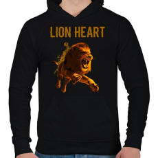 PRINTFASHION LION HEART - Férfi kapucnis pulóver - Fekete