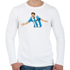 PRINTFASHION Lionel Messi - Férfi hosszú ujjú póló - Fehér
