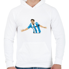 PRINTFASHION Lionel Messi - Férfi kapucnis pulóver - Fehér