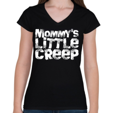 PRINTFASHION Little Creep - Női V-nyakú póló - Fekete
