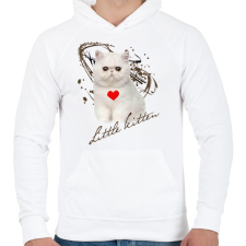 PRINTFASHION little kitten - Férfi kapucnis pulóver - Fehér férfi pulóver, kardigán