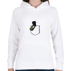 PRINTFASHION Little Pocket Enderman - Női kapucnis pulóver - Fehér