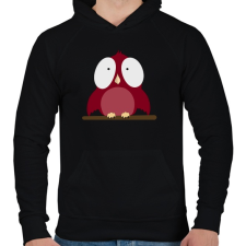 PRINTFASHION little red bird - Férfi kapucnis pulóver - Fekete férfi pulóver, kardigán